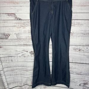 Boston Proper Flare Jeans Size 14 / Dark Wash Stretch Bootcut Pants